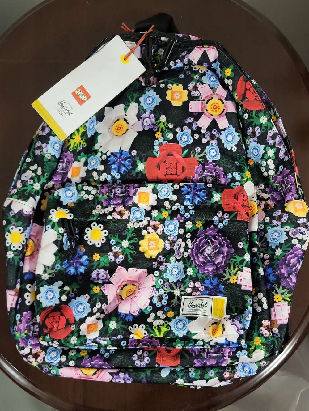 Herschel Supply Company Kids Floral Black Backpack with Multicolor Blooms